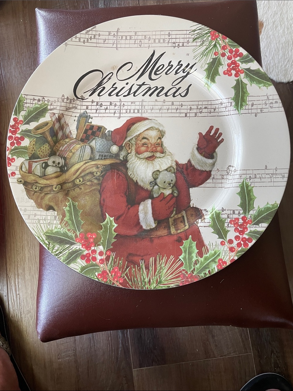 VTG Ashland "Merry Christmas" Santa Decorative Charger Plate